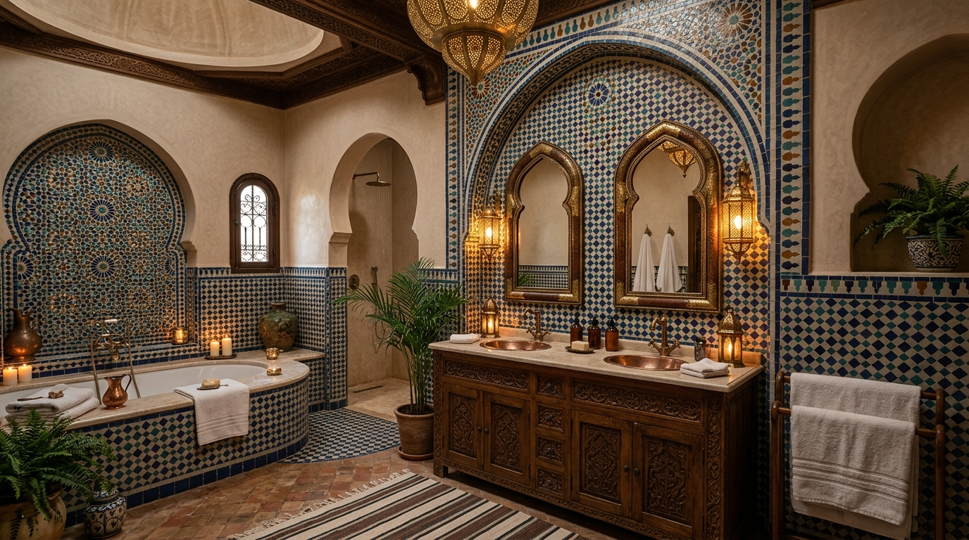 Use arches and curved silhouettes to soften the space